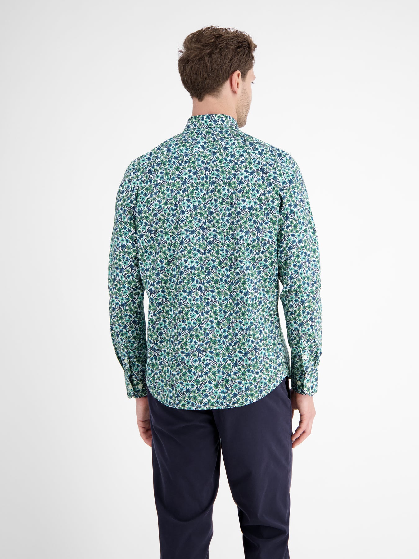 Langarmhemd für Herren, floral bedruckt