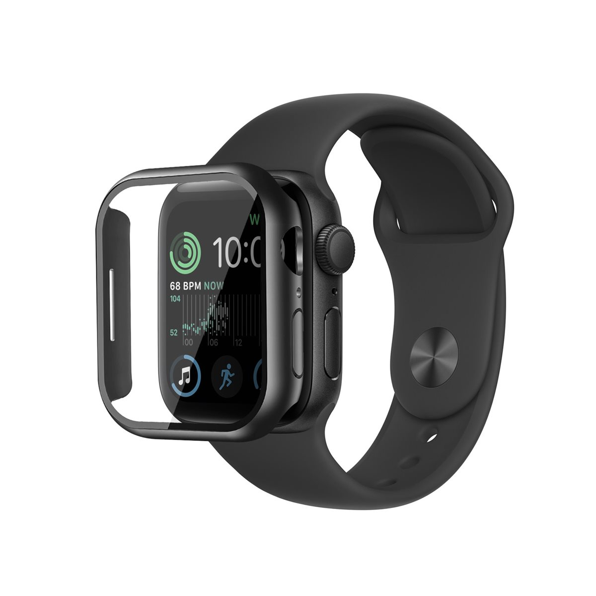 Apple Watch SE (44mm) Hardcase Bumper   Display Schutzglas (EGSP00901) - Schwarz