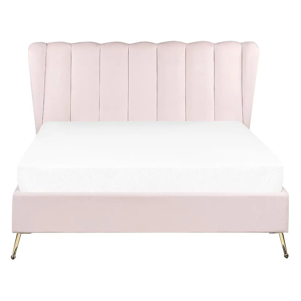 MIRIBEL - Tweepersoonsbed - Roze - 140x200 - Fluweel