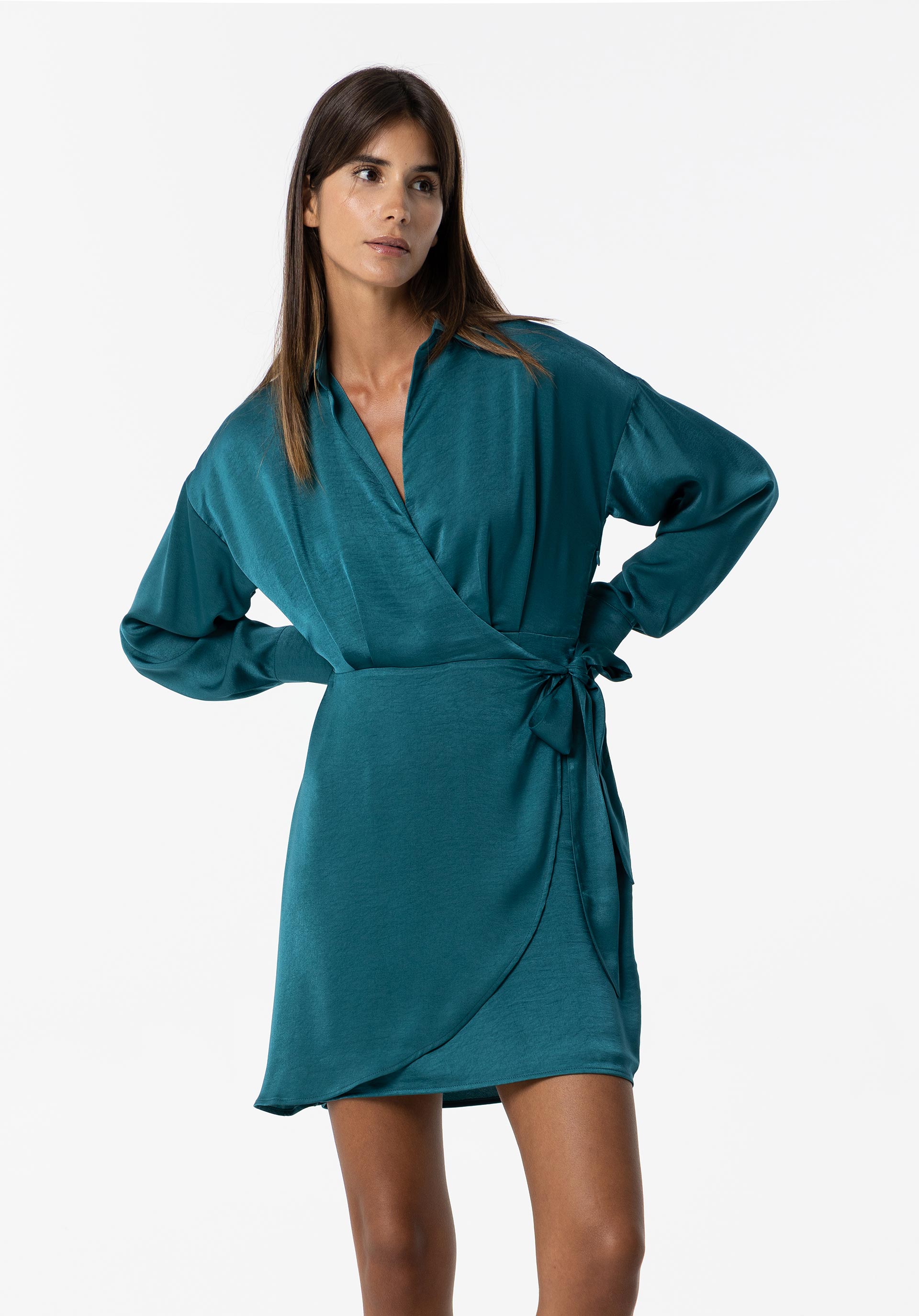 Vestido Cruzado Acetinado