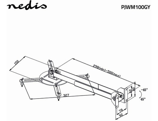 NEDIS - Support mural PJWM100GY