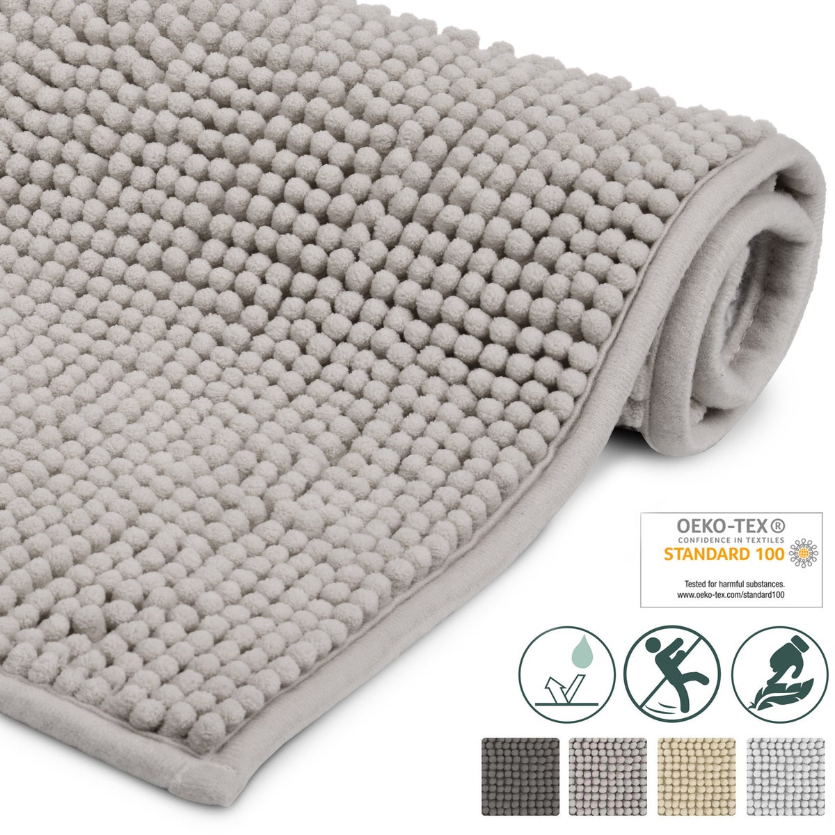 Beautissu BeauMare WR Deurmat 50x80cm Lichtgrijs
