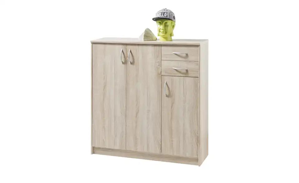 Kommode Optimus Eiche Sonoma (Nachbildung) Ausführung III (3 Türen/2 Schubkästen) 112 cm