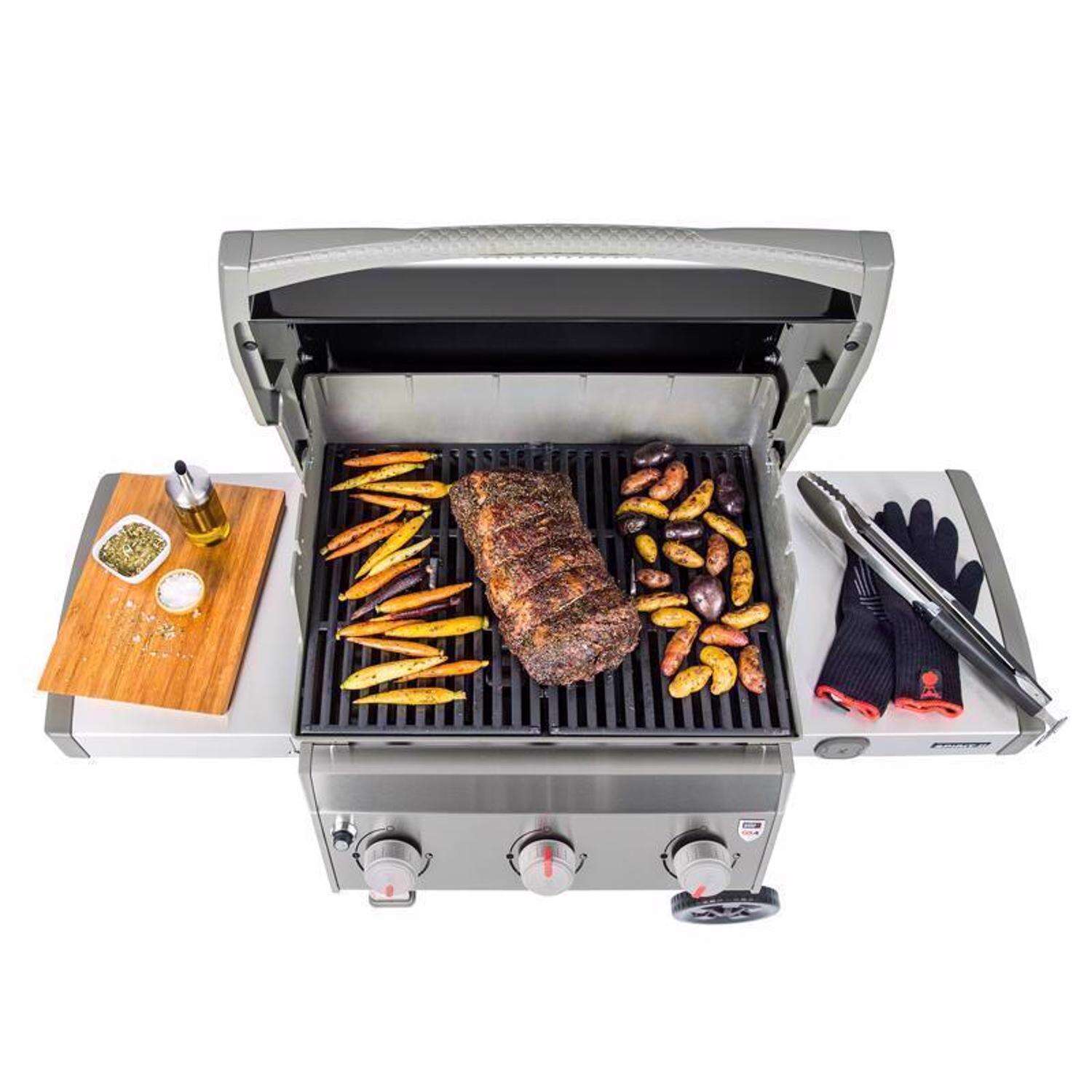 Churrasqueira a gás propano Weber Spirit II E-310 com 3 queimadores, preta.
