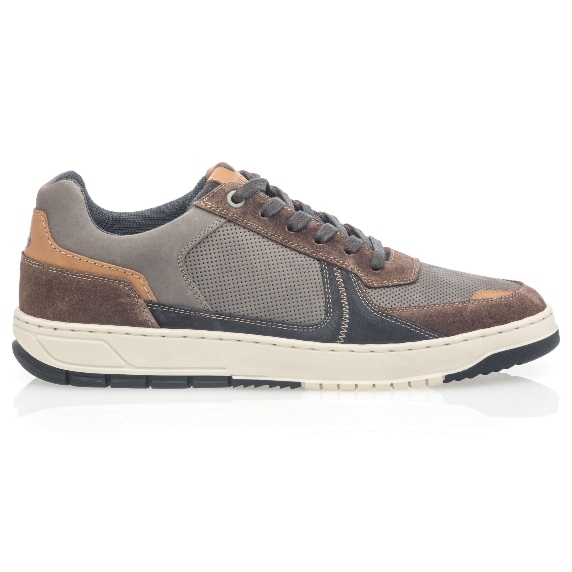 Baskets basses Homme en cuir gris