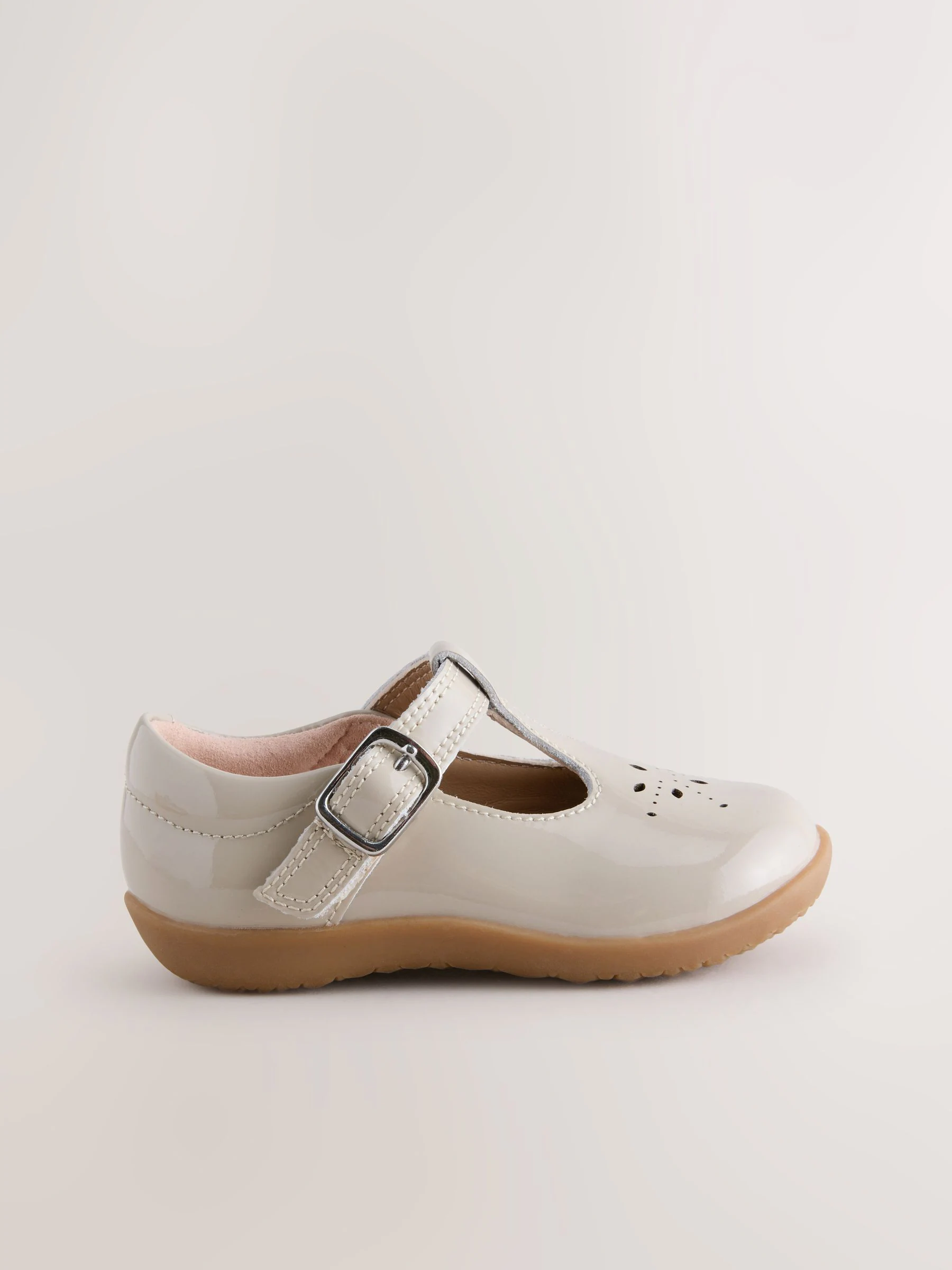 Mokkabruin - First Walker schoenen met klittenband en T-bandje