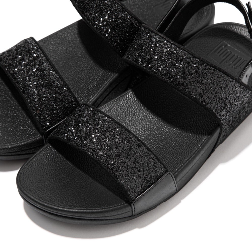 Fitflop Keilsandalette »LULU GLITTER BACK-STRAP SANDALS«  , Sommerschuh, Sandale, Keilabsatz, mit funkelnden Riemchen