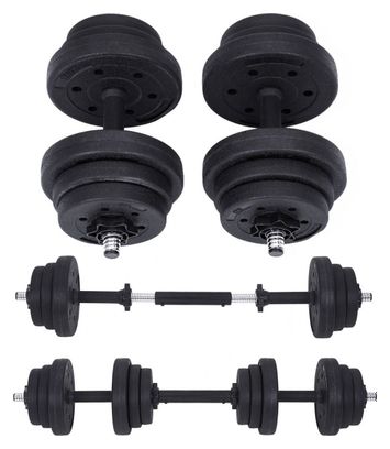 Kit haltères musculation poids ajustable avec barre d’extension supplémentaire 10 kg 20 kg pour hommes et femmes musculation prise de masse à la maison 1 paire 12_0002030