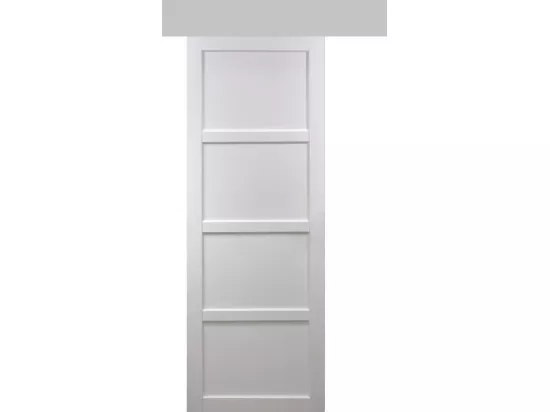 Porte Coulissante Tamera Blanc 4 Panneaux H204 X L63avec Rail Alu Gd Menuiseries