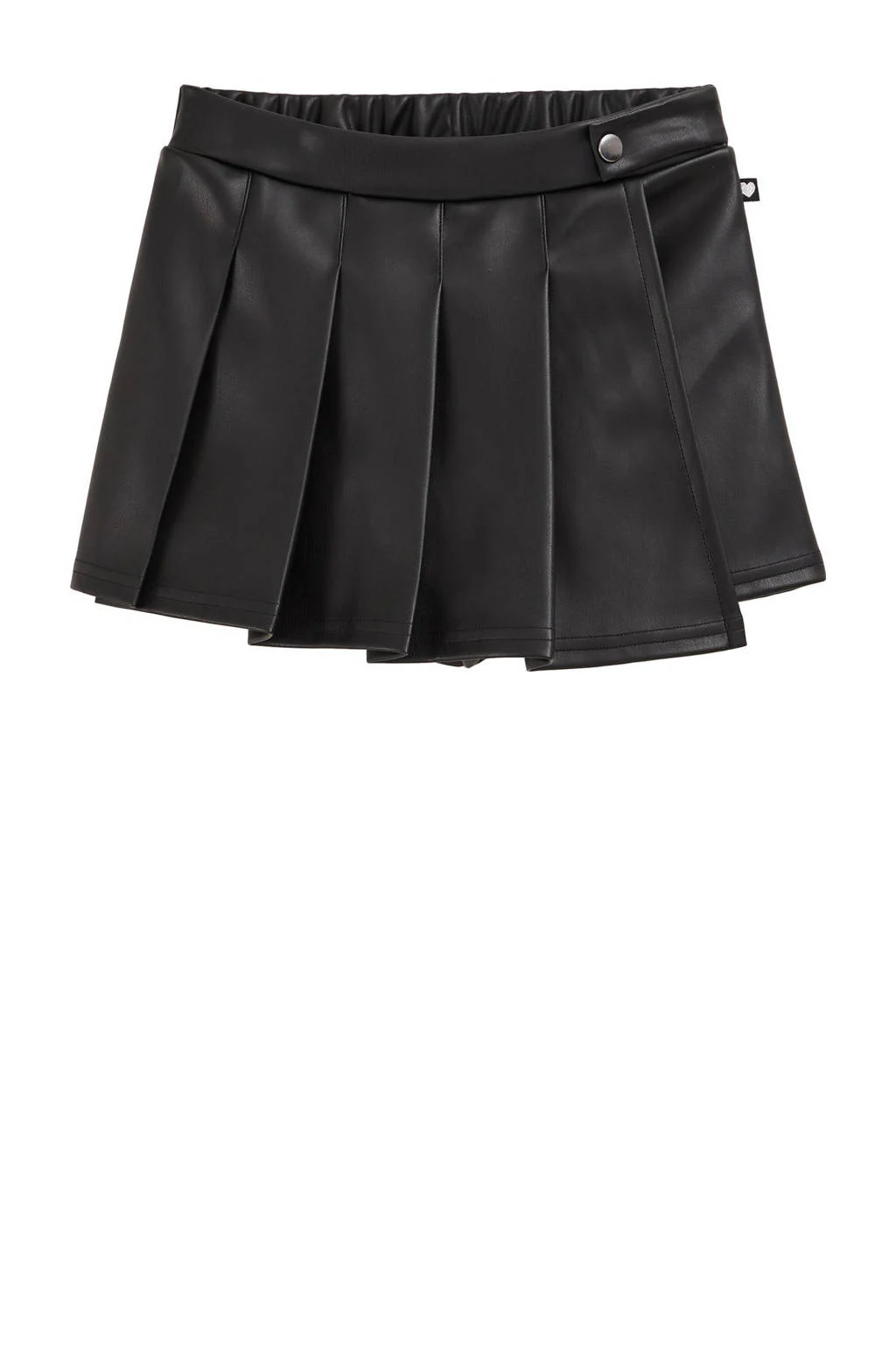 WE Fashion imitatieleren skort zwart