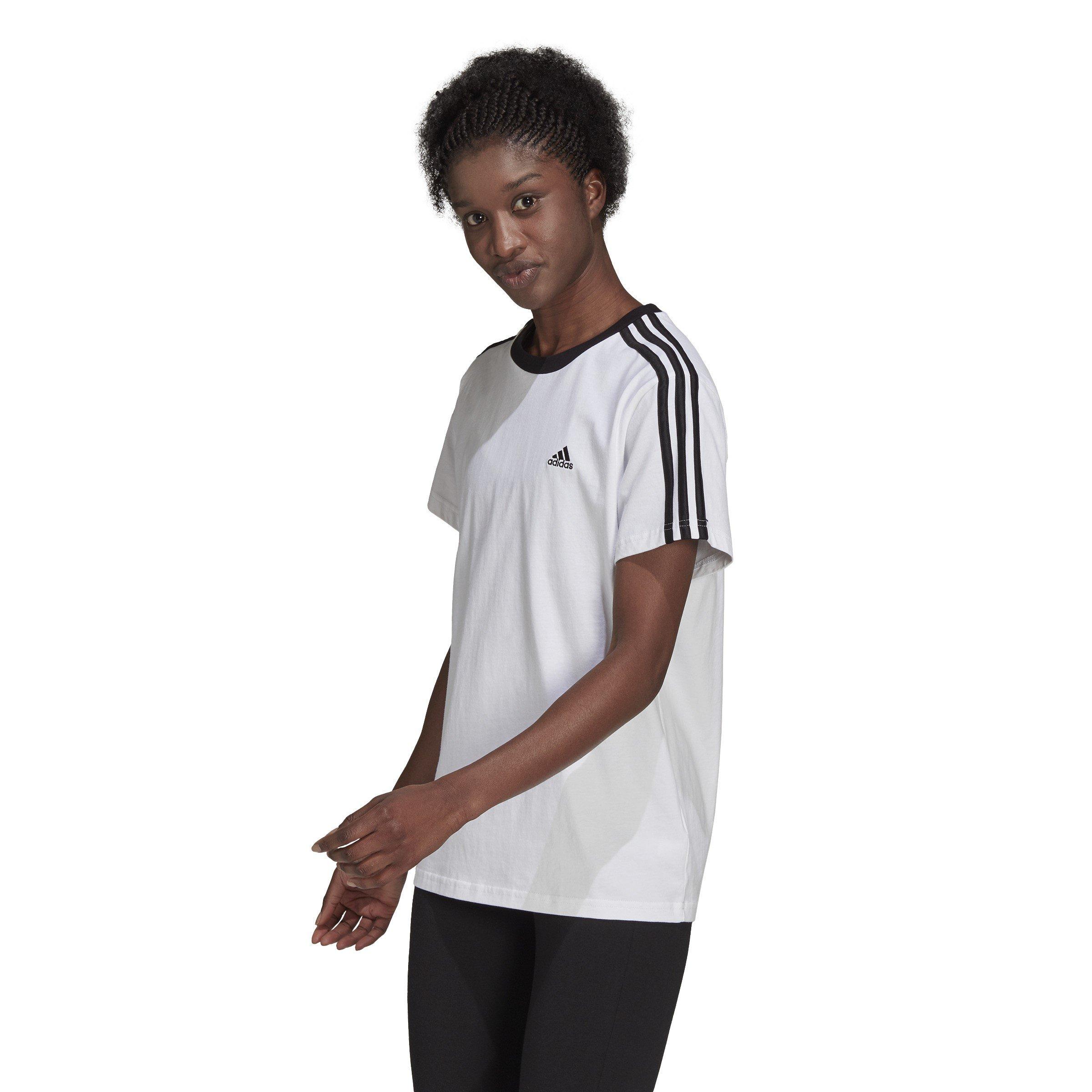 adidas Essentials 3 Stripe T-Shirt Womens
