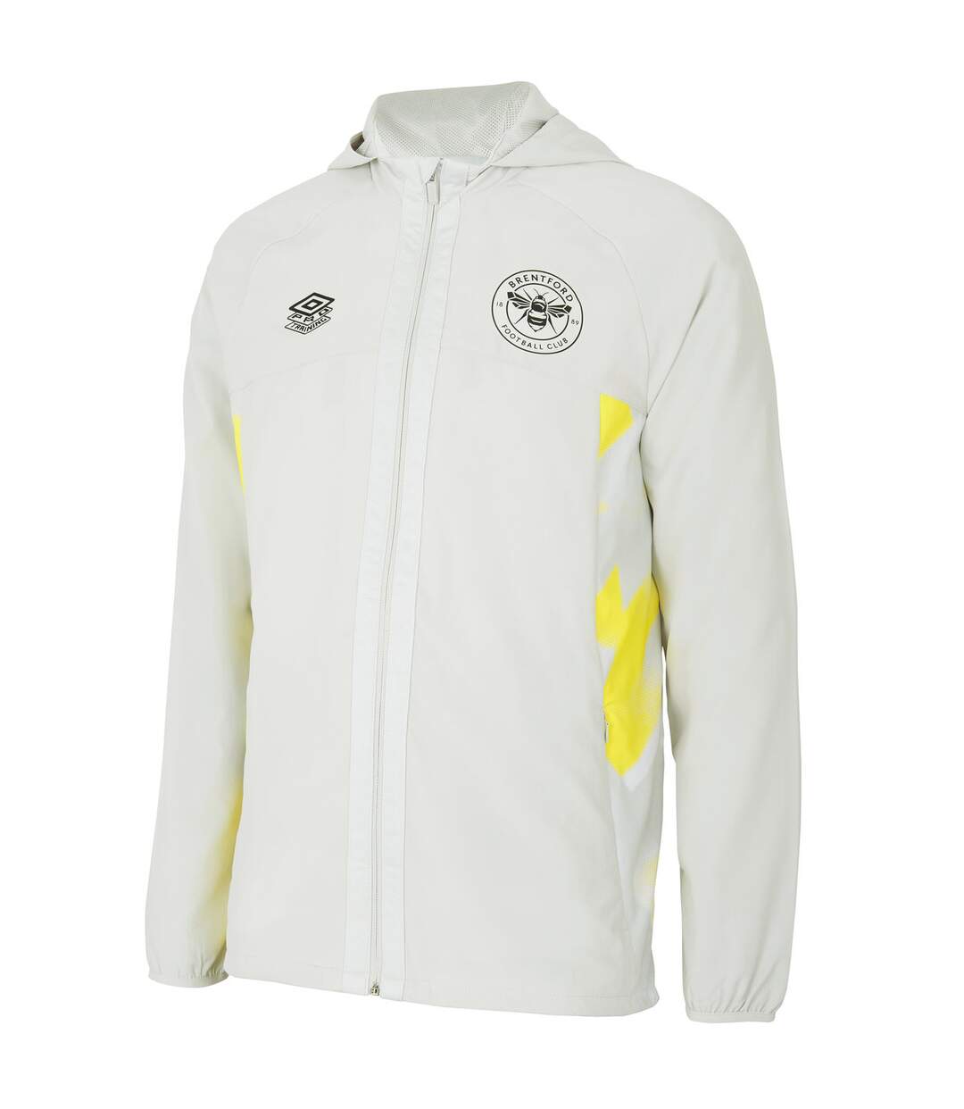 Brentford FC - Veste imperméable 22/23 - Homme (Blanc / Jaune vif) - UTUO789