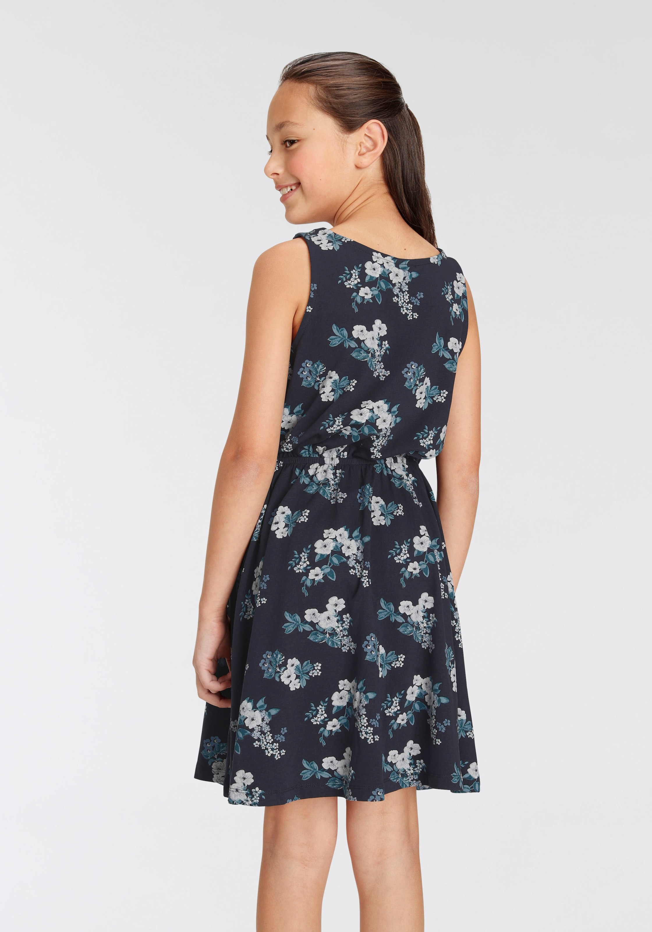 KIDSWORLD Jerseykleid »- Skaterkleid mit Blumen bedruckt« festliche Anlässe,  kniefreie Länge,  modisch,  aus Jerseystoff