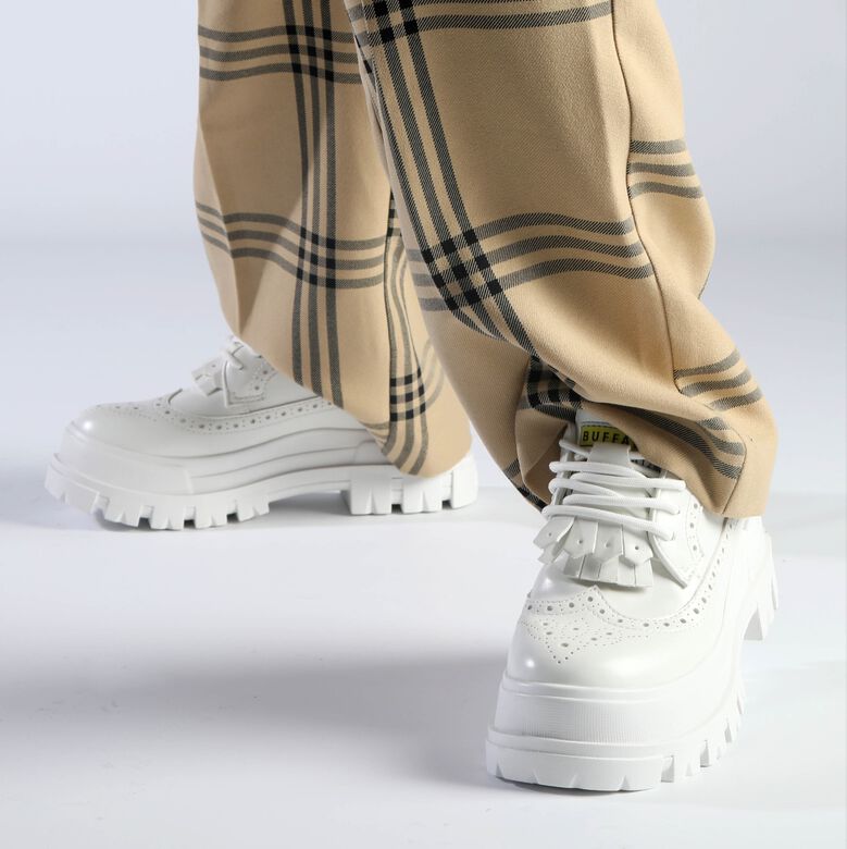 Aspha Brogue Chaussures basses véganes, blanc