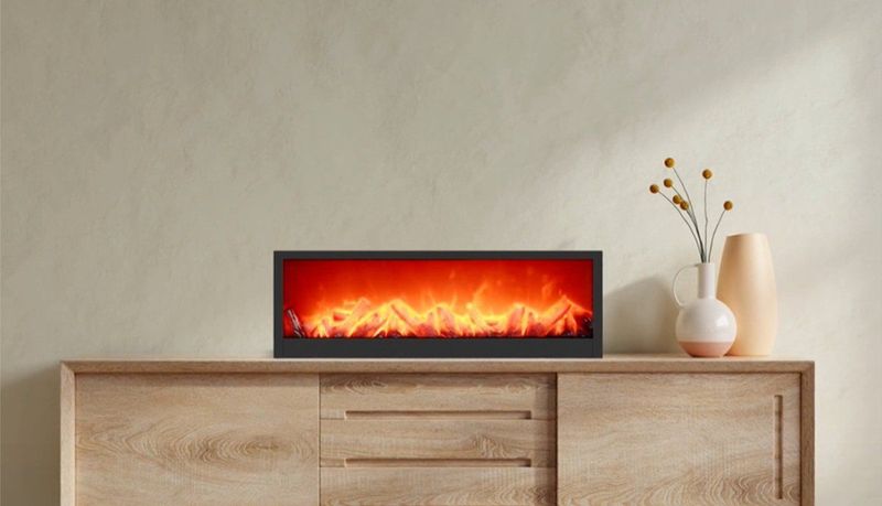 Bewello Mobiele Elektrische Sfeerhaard - LED-vlameffect - 60 x 10 x 20 cm