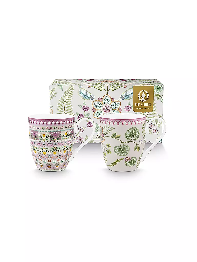 PIP STUDIO Henkelbecher 2er Set XLarge LILY & LOTUS 450ml lila
