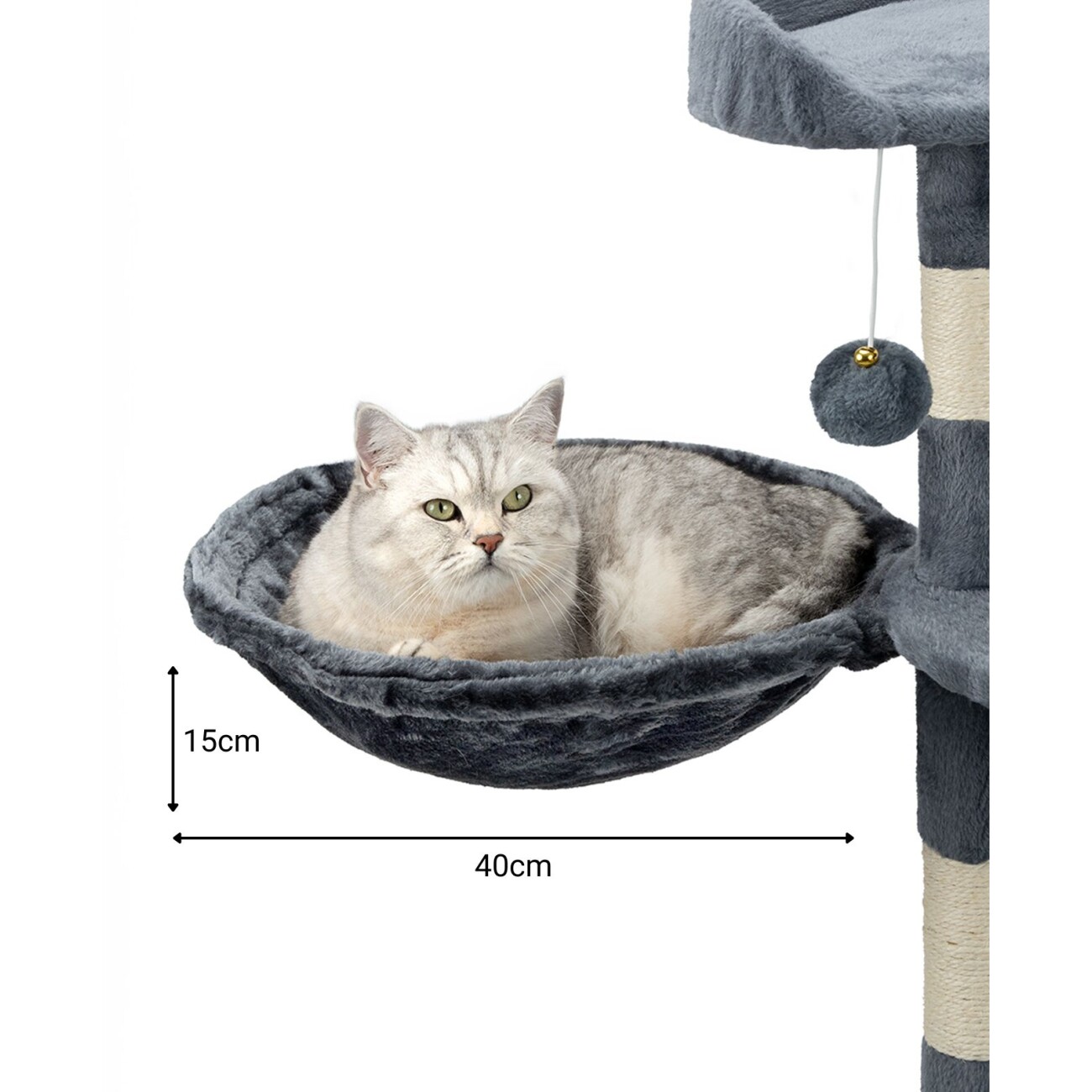 Lionto Liegemulde für Kratzbäume - 15 cm Tiefe dunkelgrau