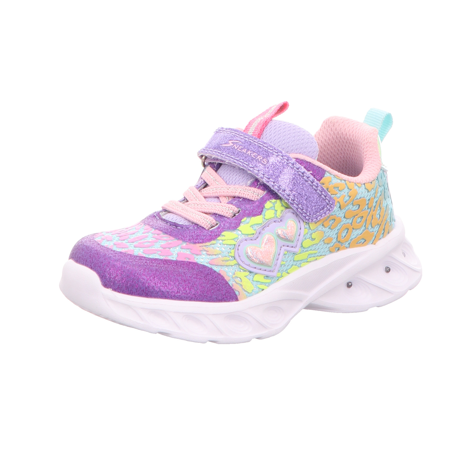 Sneakers Mädchen-Sneaker-Slipper-Klettschuh Lila-Weiß-Mehrfarbig