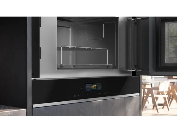 Siemens iQ700 BE732R1B1, Indbygget, Kombination mikroovn, 21 L, 900 W, Berøring, Sort