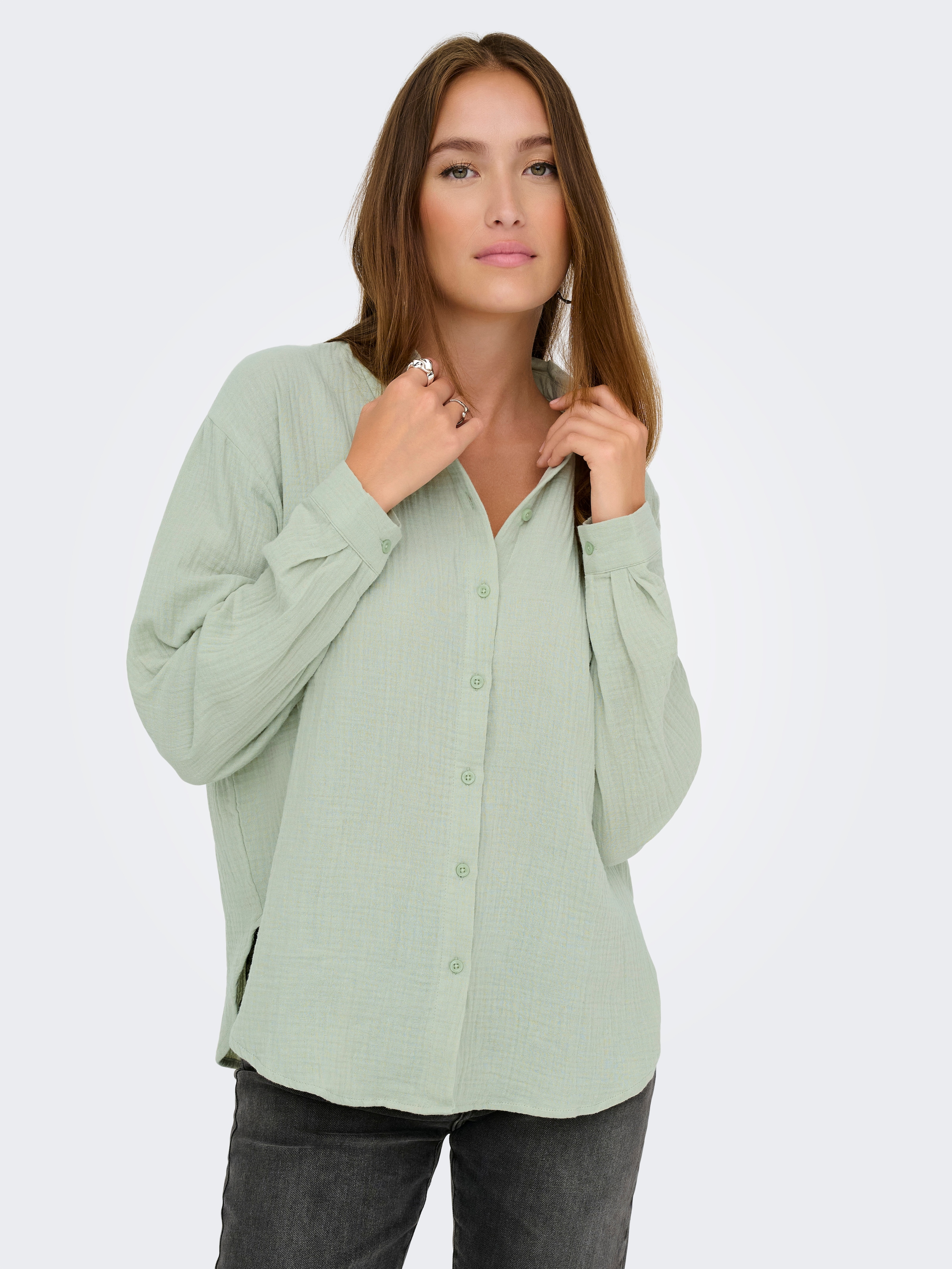 JDY Hemdbluse »JDYTHEIS LIFE L/S LOOSE SHIRT WVN NOOS«, aus Musselin