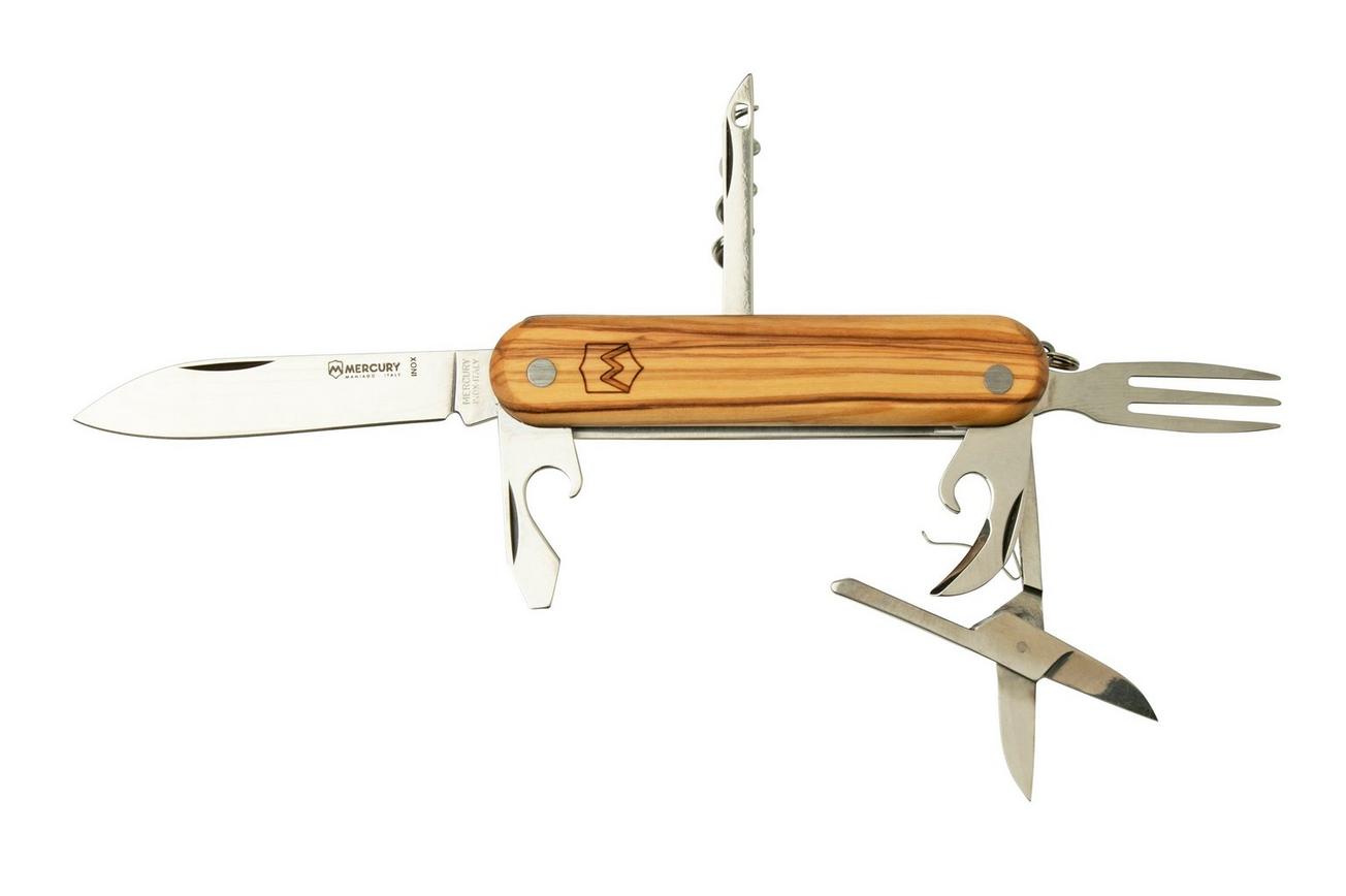 Mercury Multi-Tool Knife 913-8LC Olive Wood, 8 functies, zakmes