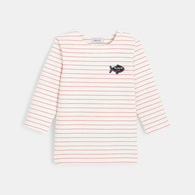 T-shirt marinière bébé garçon en interlock rouge Absorba Rouge