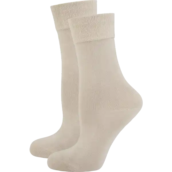 Komfort-Socken Bambus beigegrau 2er Gr. 39-42