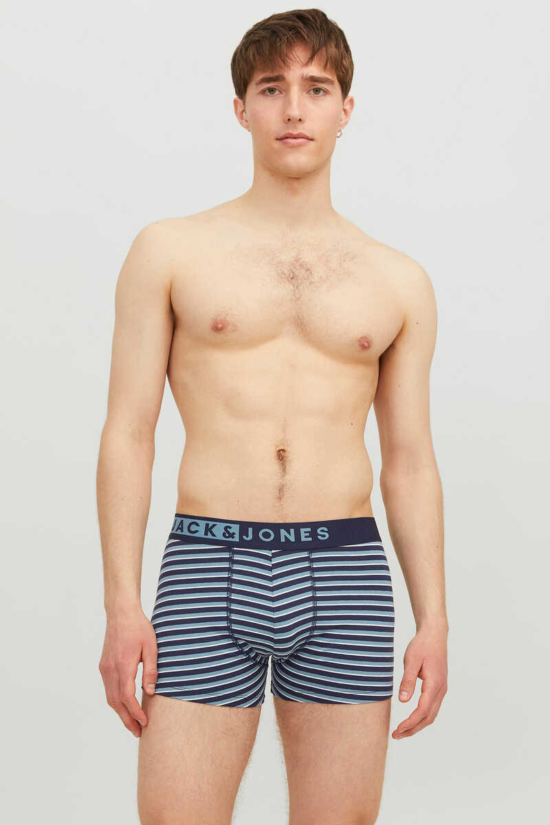 Cuecas boxer de algodão com estampa listrada
