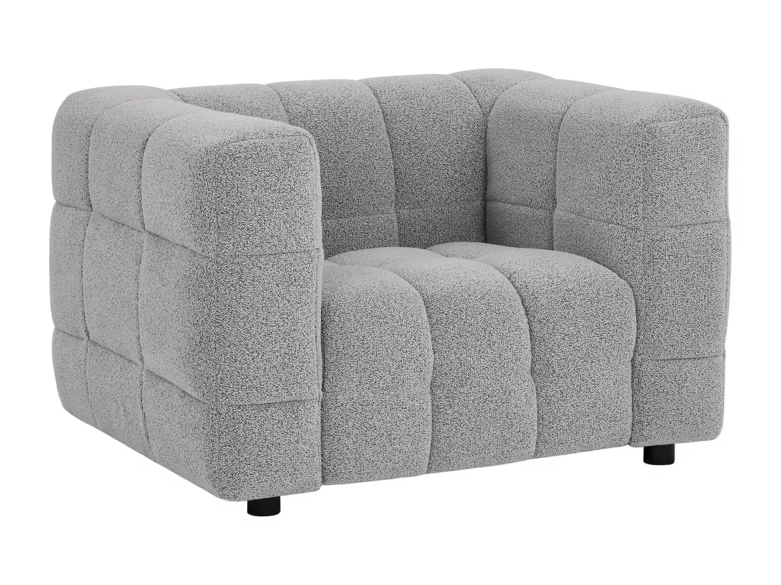 Fauteuil en tissu bouclette gris clair LERICI de Pascal Morabito