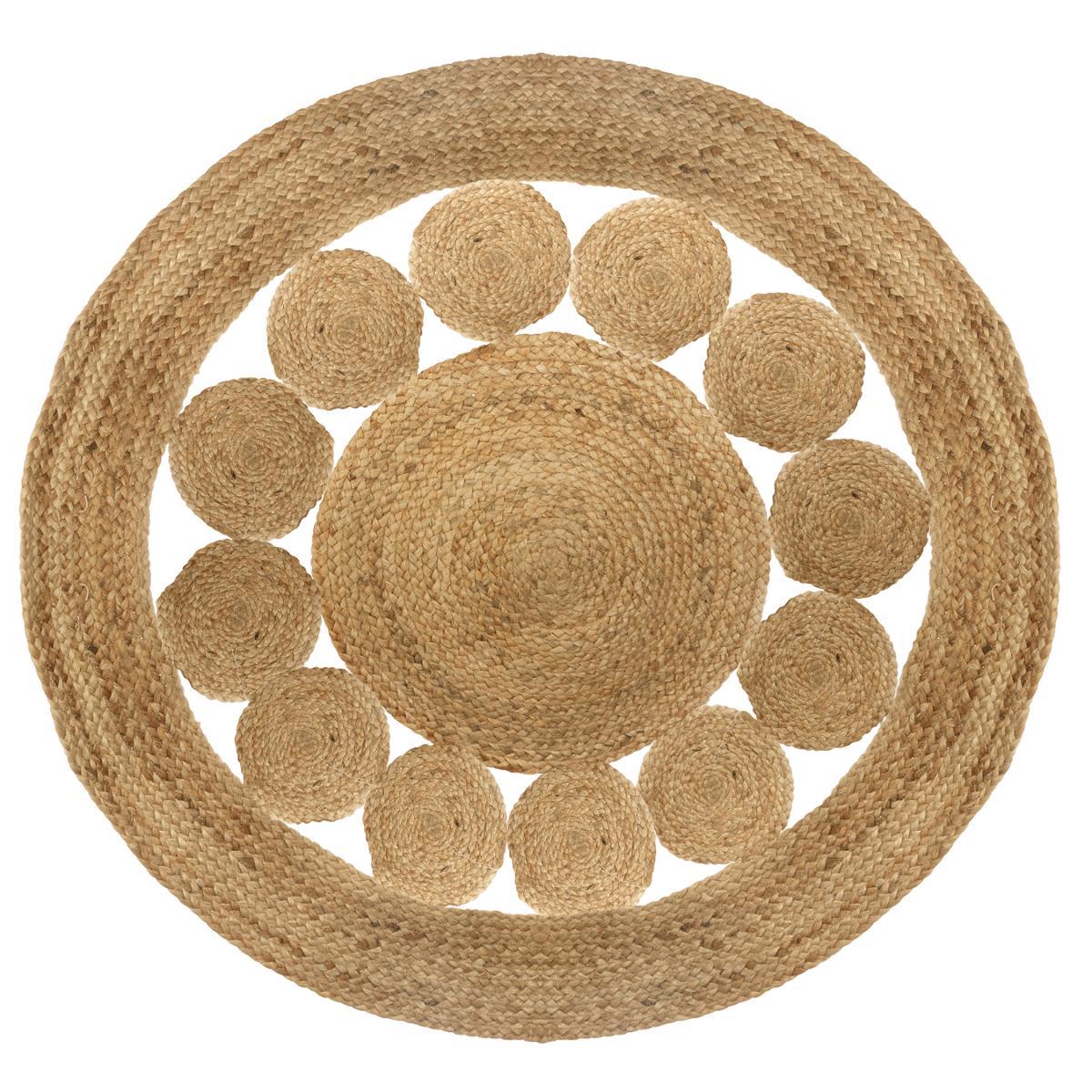 TAPIS JUTE AJOURE D.120CM