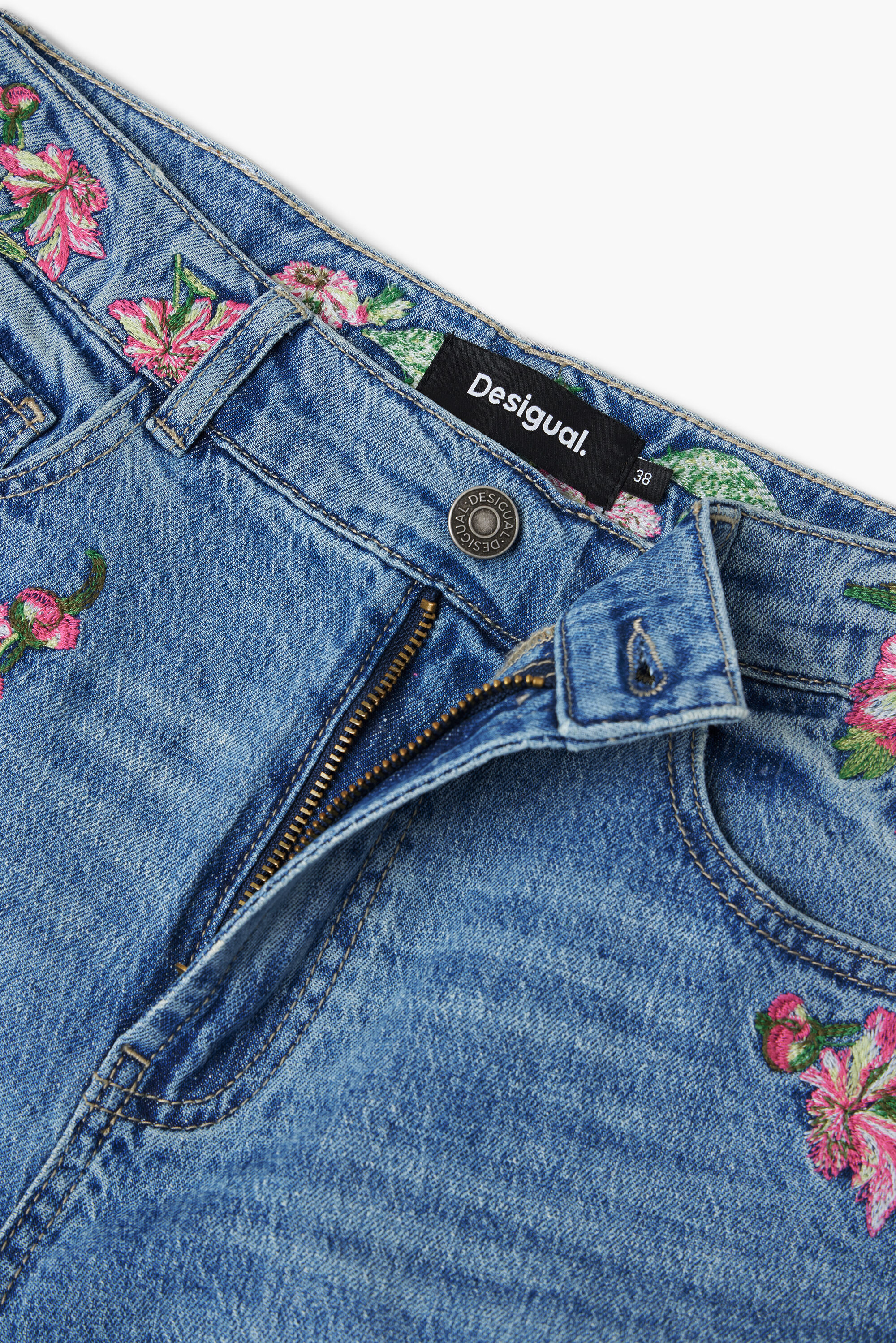 Calça jeans floral