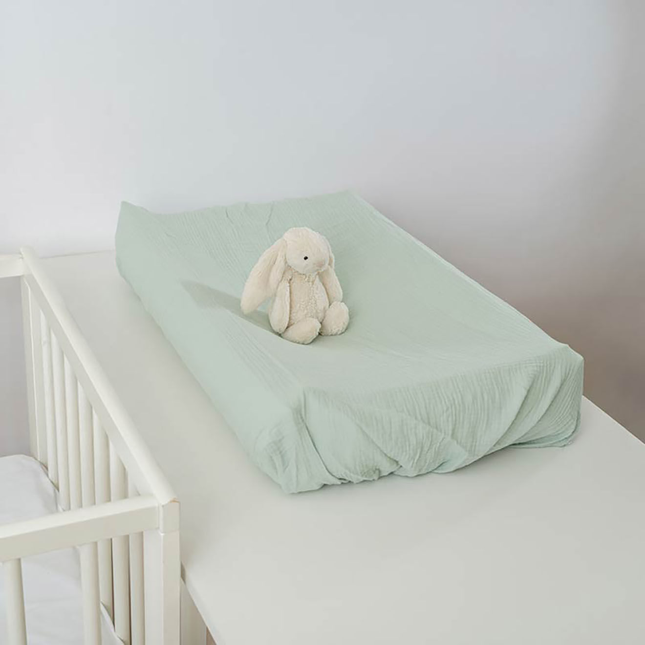 Papate Housse de Matelas à Langer en Coton Bio verte - 50x70 cm