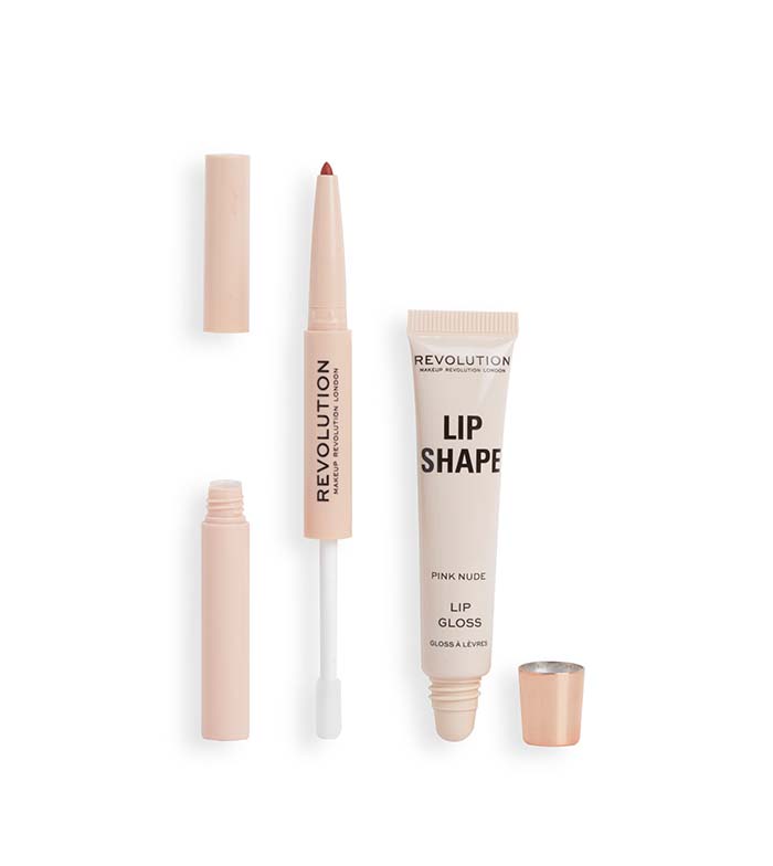Revolution - Lip Shape Lip Set - Pink Nude