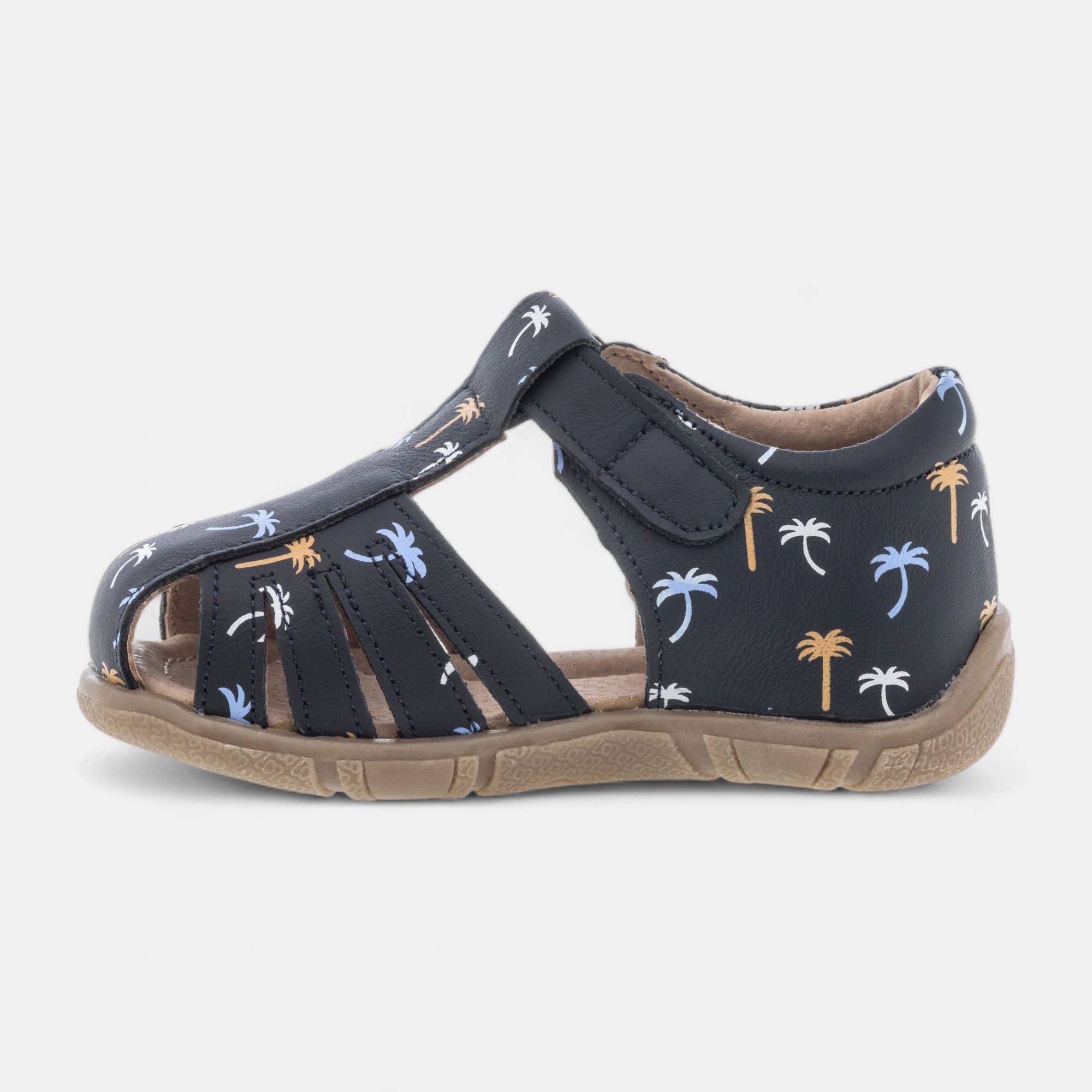 Sandales Bébé garçon en cuir bleu marine