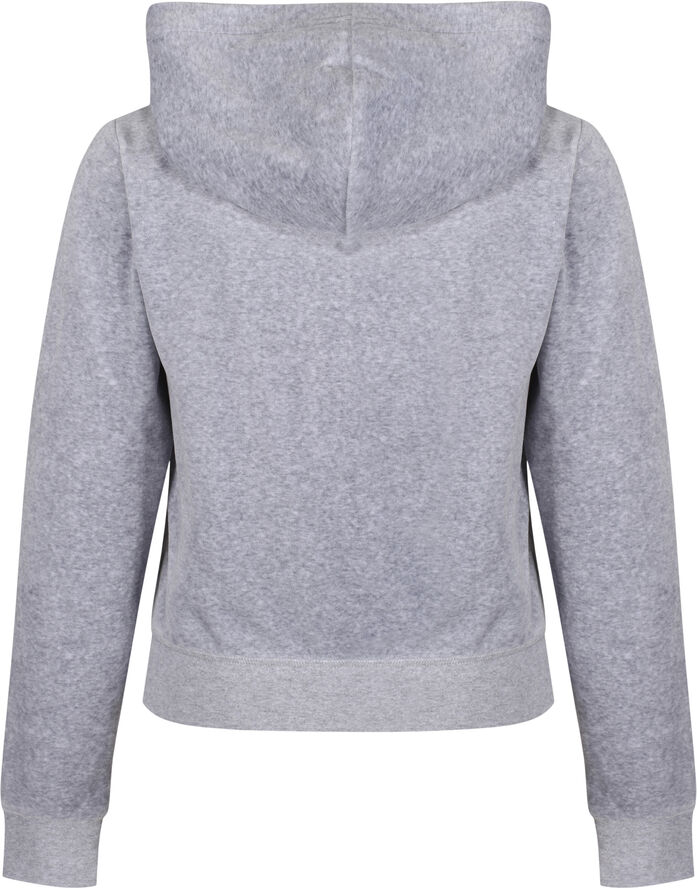 Juicy Couture Robertson Classic Velour Zip Trough Hoodie Silver marl