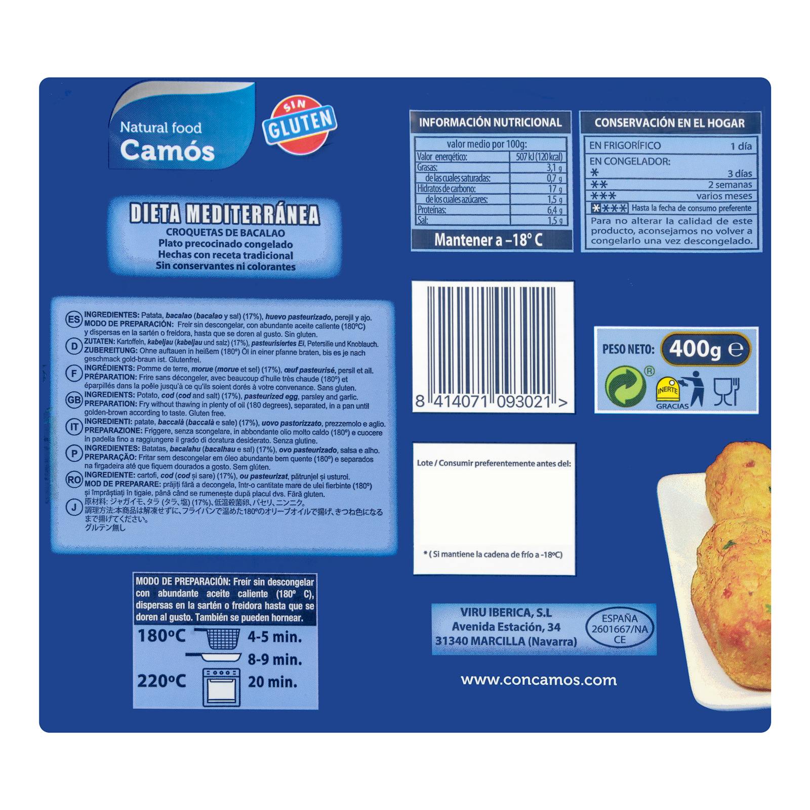 Boulettes de morue surgelées Camós