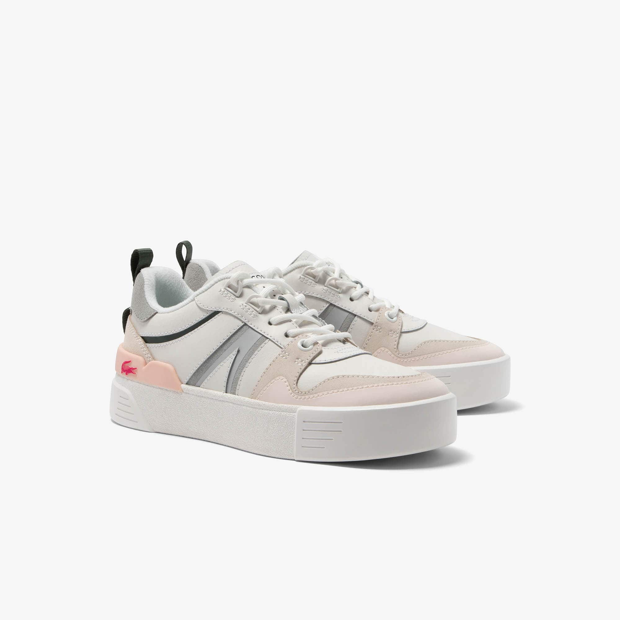 Sneakers L002 femme en cuir et mesh Sneakers - Blanc - Lacoste - Femme