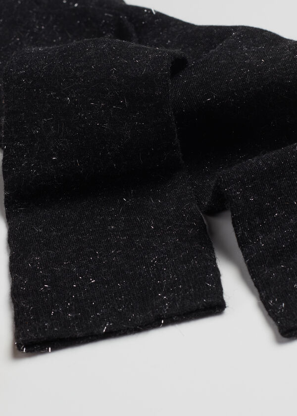 Meias compridas femininas com glitter e cashmere