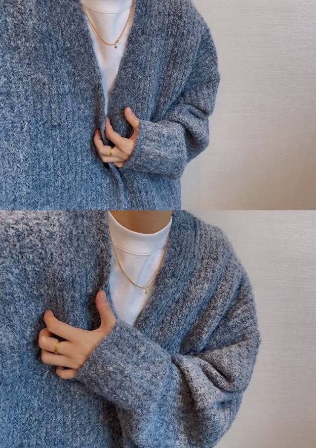 Nikoflin - V-hals effen geribbeld vest