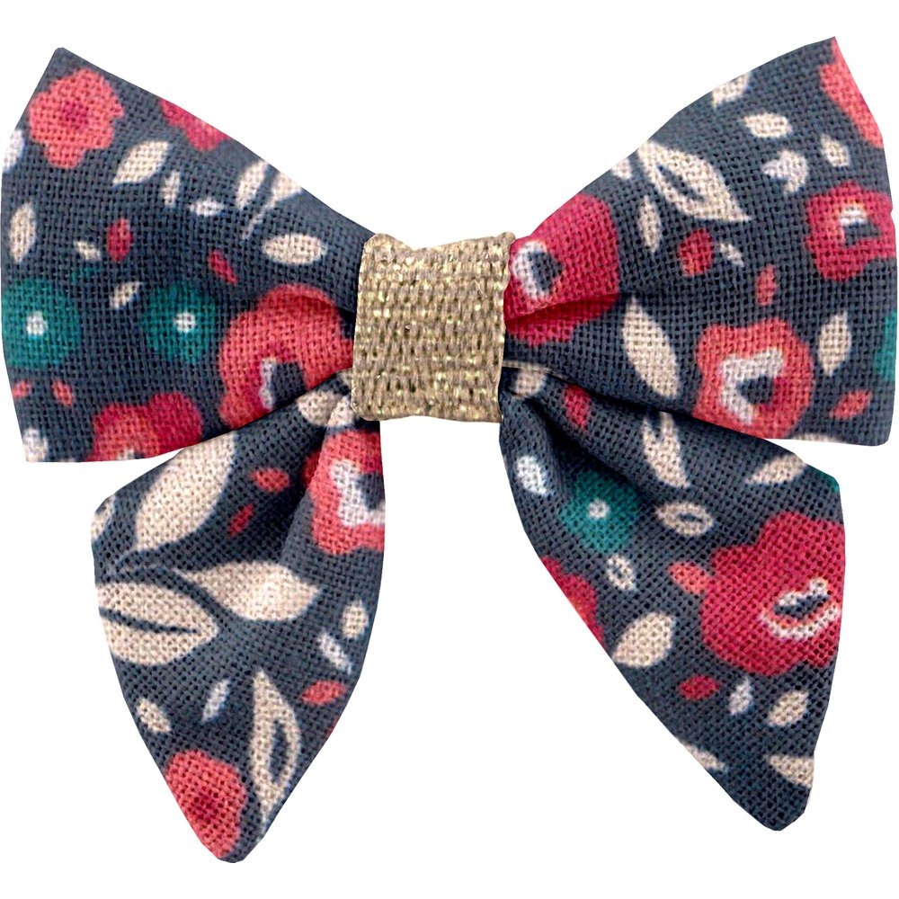 Barrette Mini Noeud Papillon Camelias Rubis