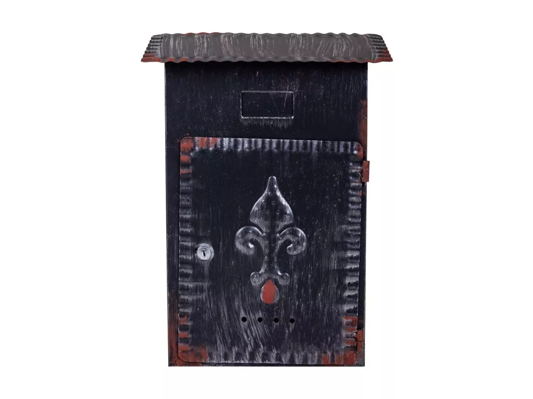 Boîte aux lettres en métal bleu 27x11x37h