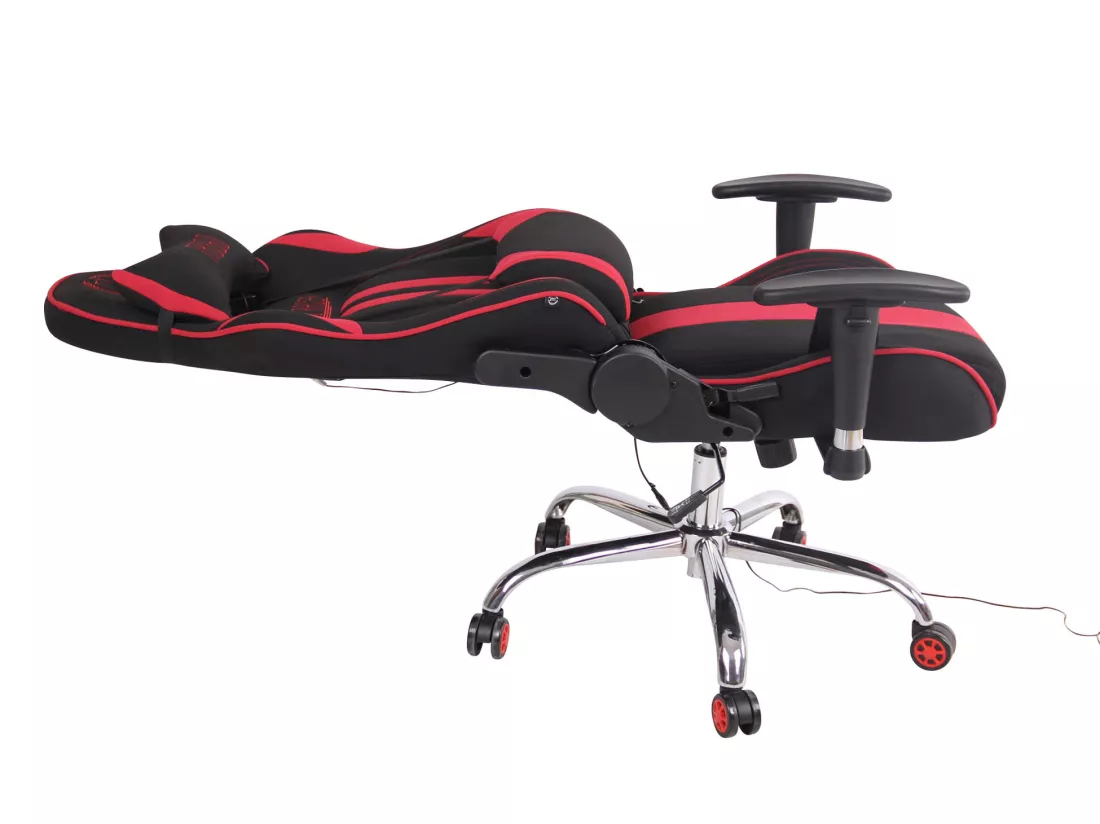 Chaise de bureau - Tissu & Métal chromé - Noir / Rouge - Limit XM