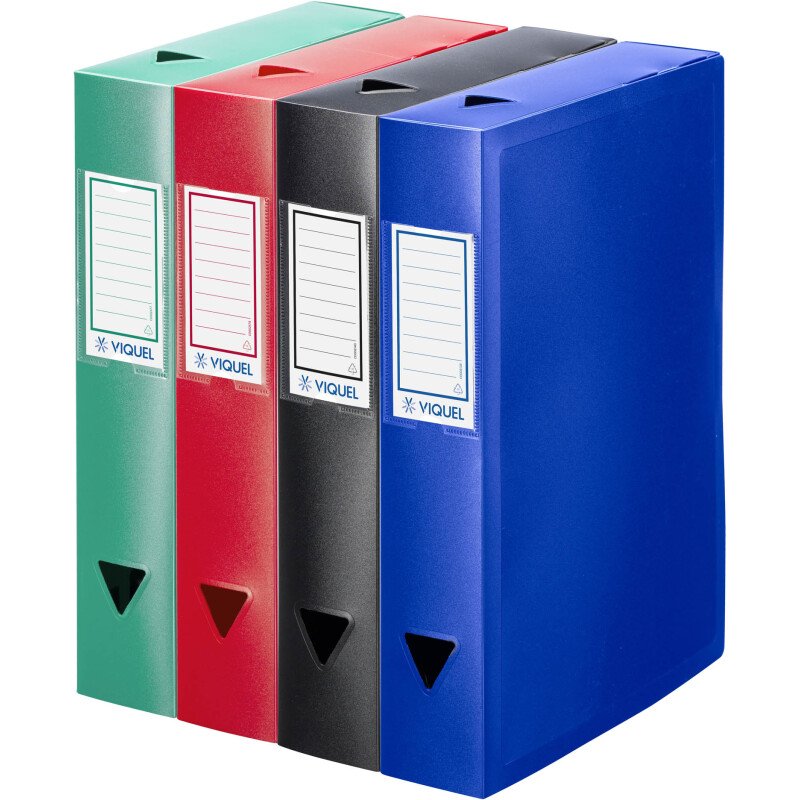Boîte de classement plastique Viquel dos 6 cm couleur