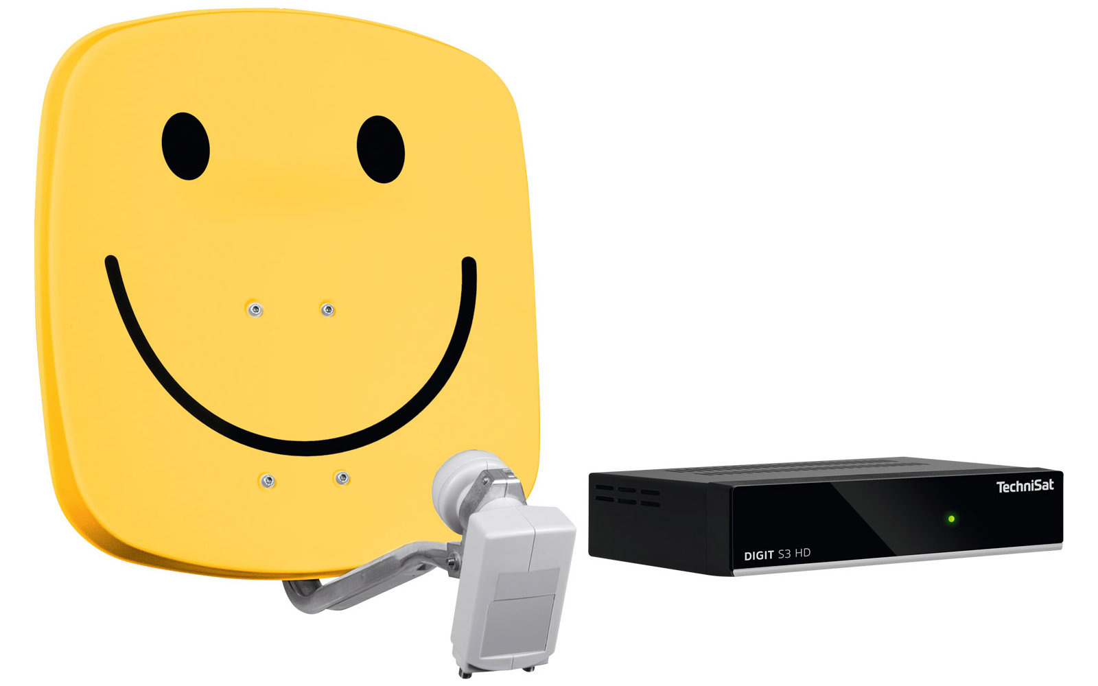 Technisat Set DigiDish 45 Sat-Antenne (Twin-LNB) mit Digit S3 HD SAT-Receiver ziegelrot