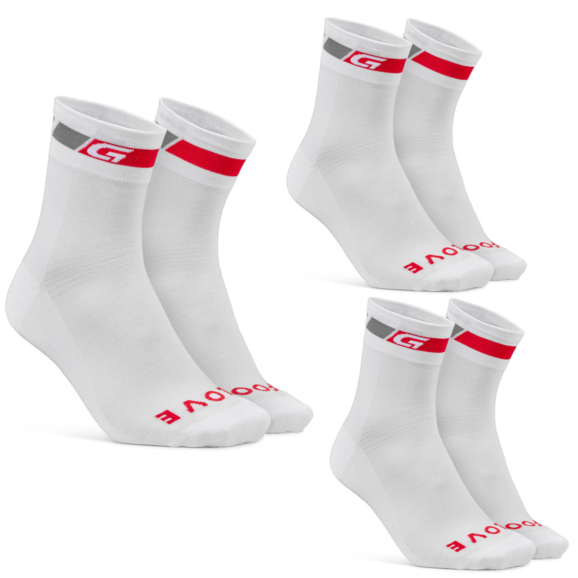 GripGrab Classic Regular Cut Summer Sokken 3-Pack Wit