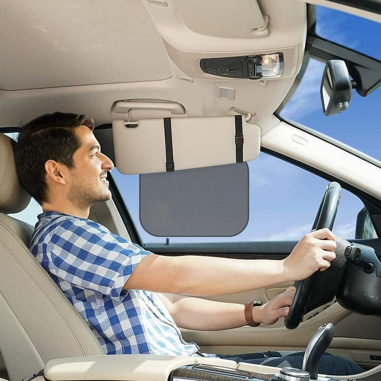 (5-tlg. Set) Pop-Up Auto Sonnenblende Seitenscheibe Heckscheibe mit UV-Schutz / 12 Saugnäpfen - Schwarz