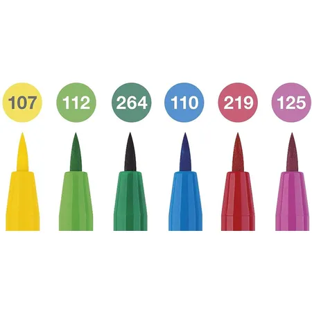 Faber-Castell Tuschestift Pitt Artist Pen, Springtime, B, 6er Etui