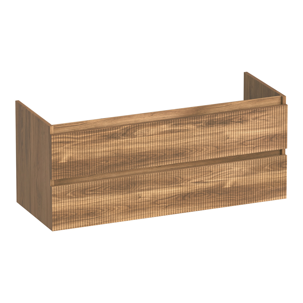 Brauer Joy Wavy onderkast ribbelfront 120cm met 2 softclose lades en 1 sifon uitsparing honey