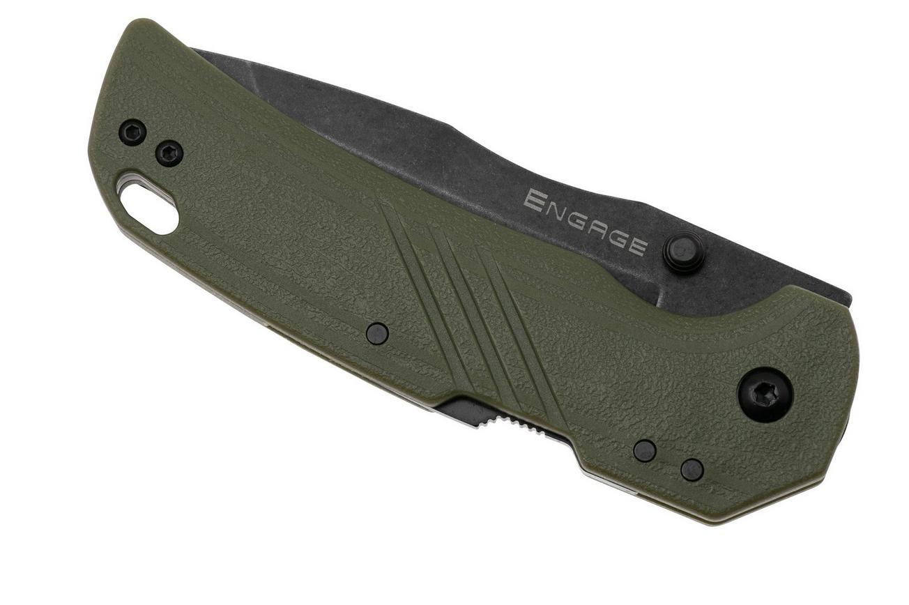 Cold Steel Engage Tanto FL-30DPLT-BG Blackwashed 4116SS, OD Green GFN, zakmes