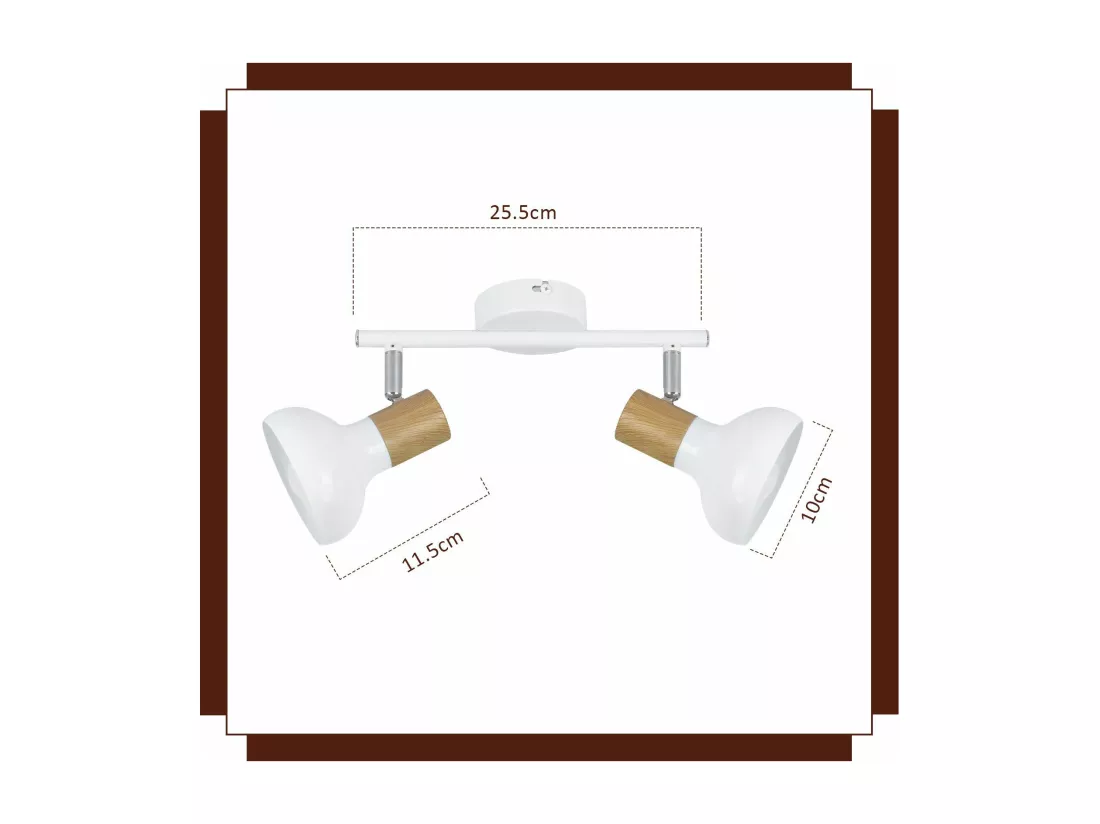 NETTLIFE Spot de plafond vintage E14 intérieur industriel abat-jour en fer orientable sans ampoule